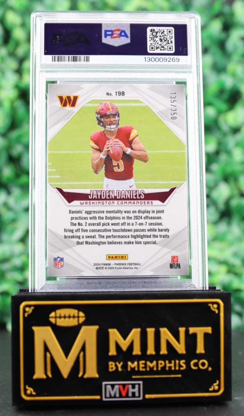 JAYDEN DANIELS 2024 PANINI PHOENIX #198 FIRE BURST /350 RC COMMANDERS