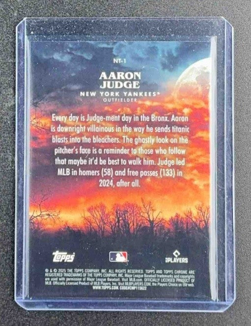 AARON JUDGE 2025 TOPPS CHROME UPDATE #NT-1 NIGHT TERRORS YANKEES