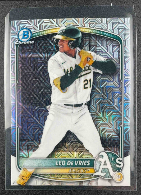 LEO DE VRIES 2025 BOWMAN DRAFT #BDC-87 CHROME MOJO REFRACTOR ATHLETICS