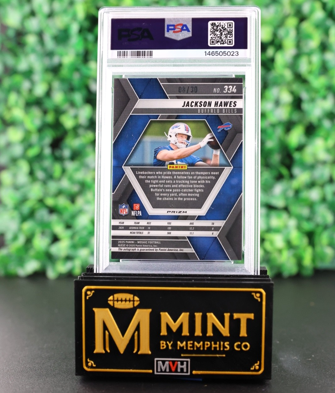 JACKSON HAWES 2025 MOSAIC AUTO PINK SPECTRIS FOTL SSP RC /30 PSA 10 POP 1 BILLS