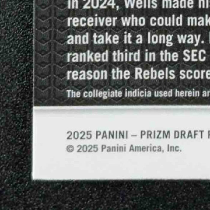 ANTWANE WELLS JR. 2025 PANINI PRIZM DRAFT PICKS #94 RED ICE RC REBELS