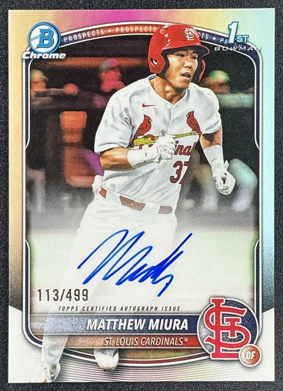 2025 Bowman Draft Matthew Miura #CPA-MMI Chrome Auto Refractor /499 1st Prospect