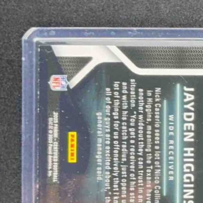 JAYDEN HIGGINS 2025 PANINI CERTIFIED #CRK-JHS ROOKIES RC TEXANS