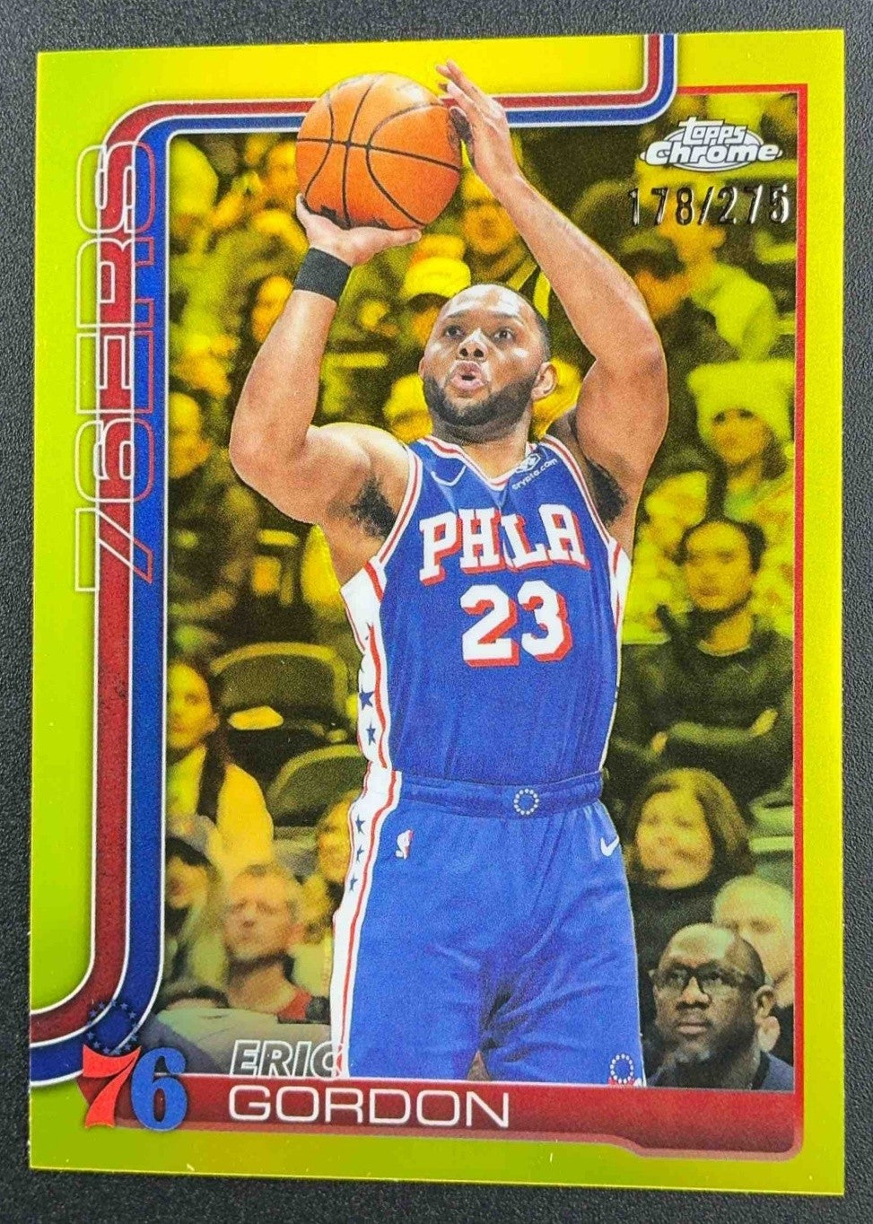 ERIC GORDON 2025-26 TOPPS CHROME #184 YELLOW REFRACTOR 178/275 76ERS