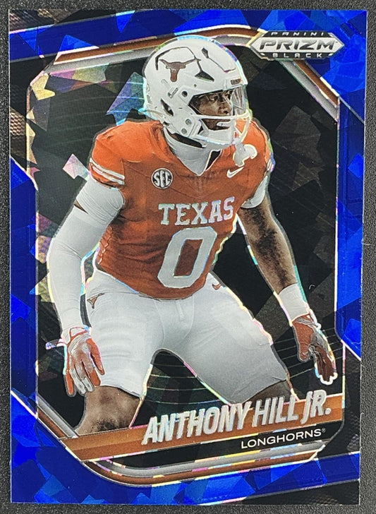 ANTHONY HILL JR. 2025 PANINI PRIZM BLACK #172 PROSPECTS BLUE ICE /125 LONGHORNS