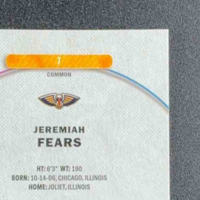 JEREMIAH FEARS 2025-26 TOPPS FINEST #7 COMMON RC PELICANS
