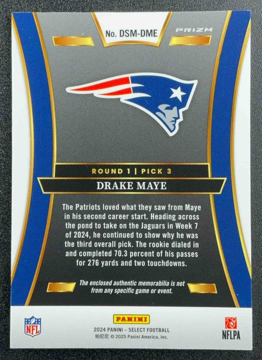 DRAKE MAYE 2024 PANINI SELECT MEMORABILIA RED PRIZM RC PATRIOTS