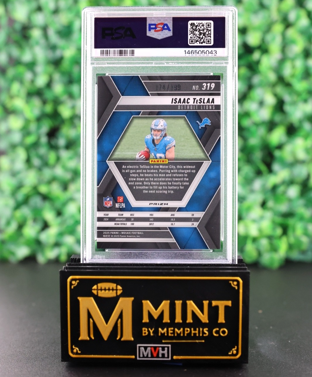 ISAAC TESLAA  2025 MOSAIC ROOKIE ORANGE /199 RC PSA 9 POP 1 NONE HIGHER LIONS