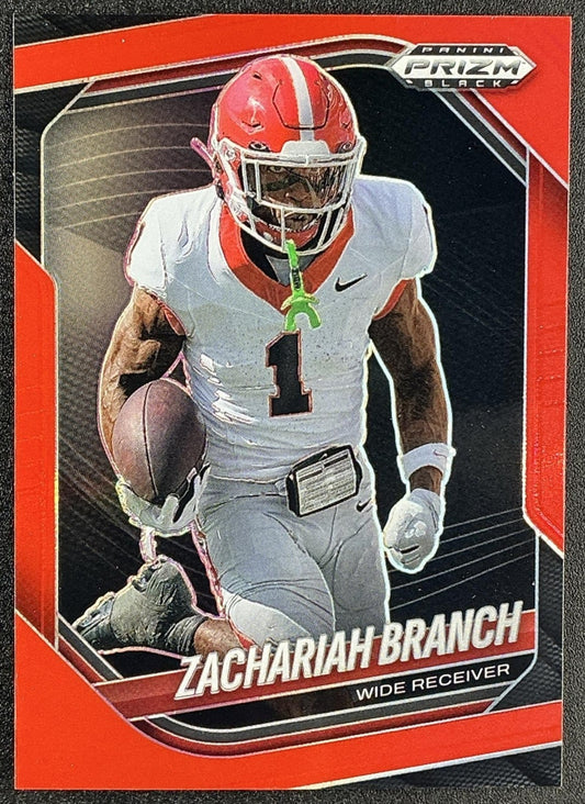 ZACHARIAH BRANCH 2025 PANINI PRIZM BLACK #177 PROSPECTS RED 242/299 BULLDOGS