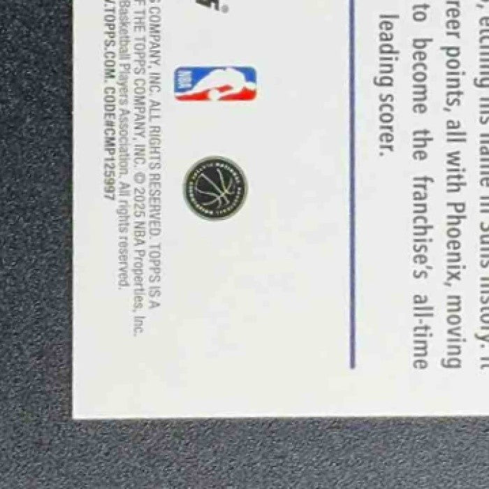 DEVIN BOOKER 2025-26 TOPPS HOLIDAY #H124 BLUE METALLIC GLITTER SUNS