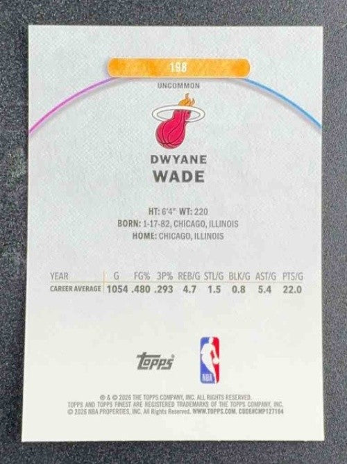 DWYANE WADE 2025-26 TOPPS FINEST #198 UNCOMMON HEAT
