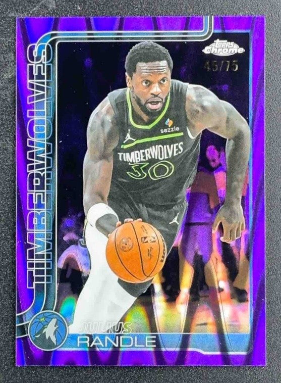 2025 Topps Chrome Julius Randle #123 RayWave Purple Refractor /75