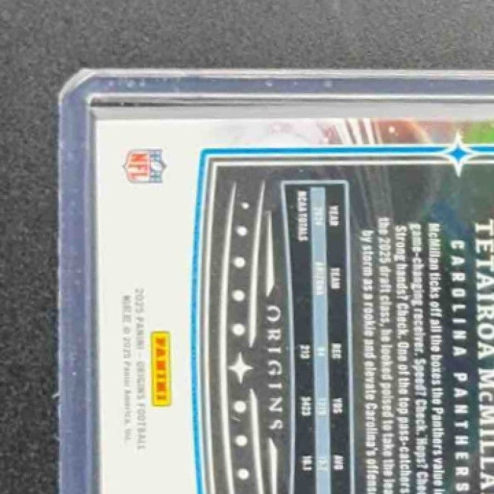 TETAIROA MCMILLAN 2025 PANINI ORIGINS #116 ROOKIE RC PANTHERS