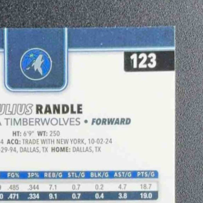 2025 Topps Chrome Julius Randle #123 RayWave Purple Refractor /75