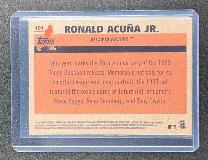 2018 TOPPS UPDATE RONALD ACUNA JR. SILVER PACK RC ROOKIE #101 BRAVES
