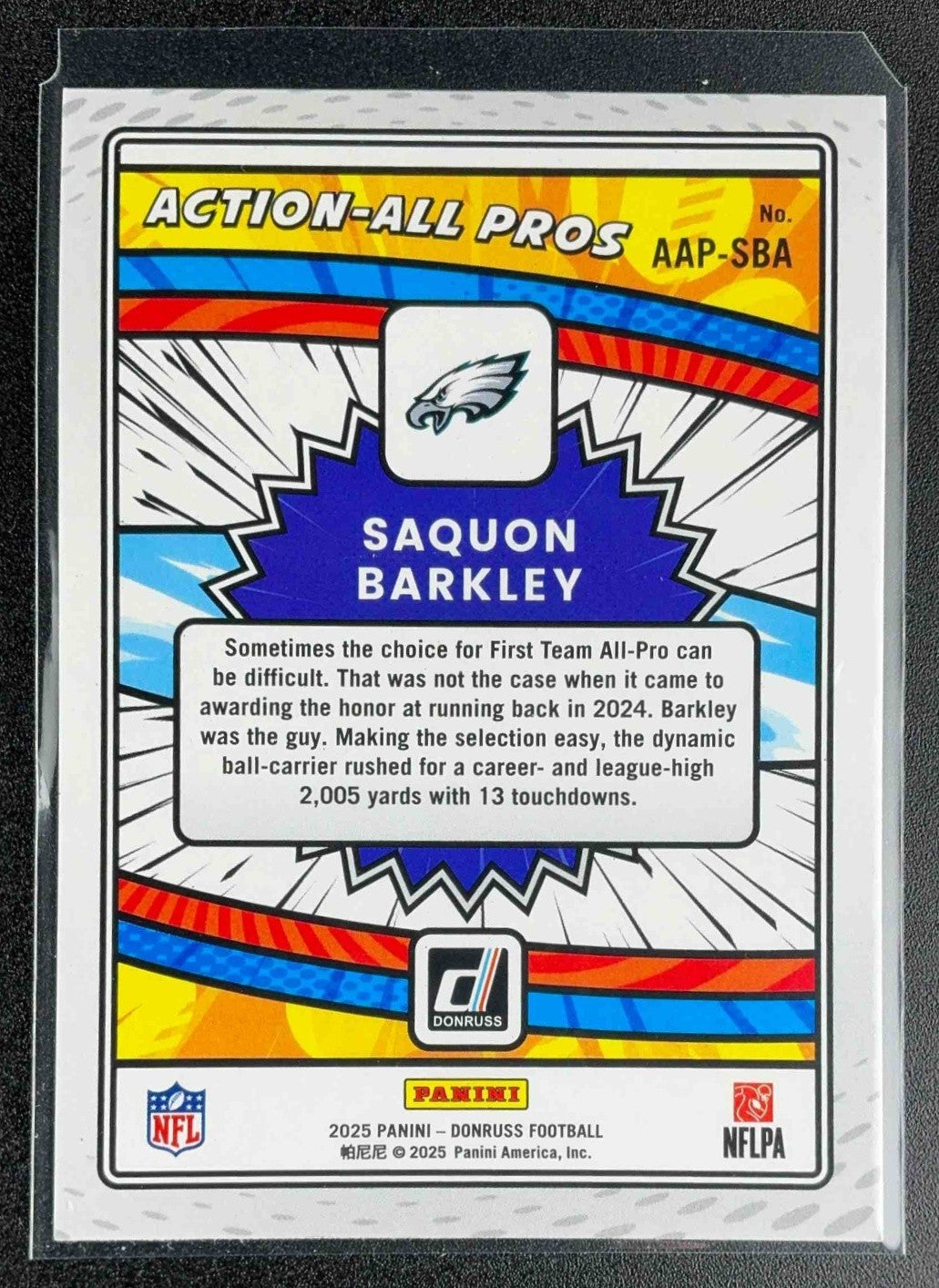 SAQUON BARKLEY 2025 PANINI DONRUSS #AAP-SBA ACTION ALL-PROS EAGLES