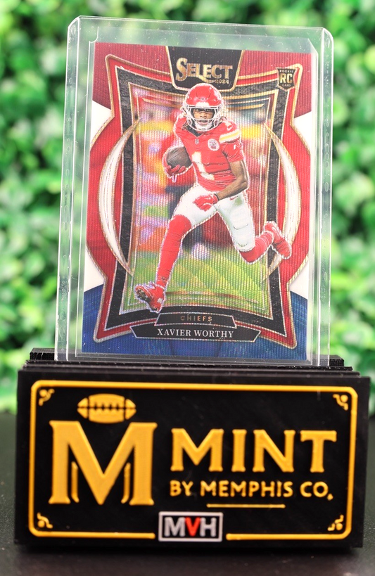 XAVIER WORTHY 2024 SELECT TRI COLOR PRIZM /299 ROOKIE CARD RC KANSAS CITY CHIEFS