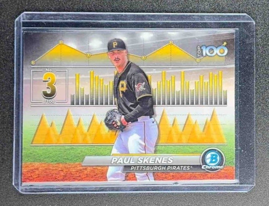 PAUL SKENES 2024 BOWMAN #BTP-3 SCOUTS' TOP 100 CHROME RC PIRATES