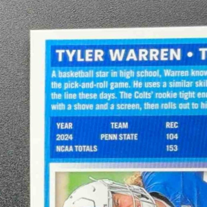 TYLER WARREN 2025 PANINI DONRUSS OPTIC #234 RATED ROOKIE COLTS