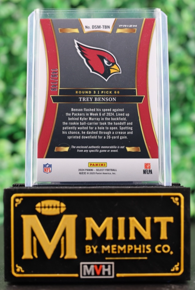 TREY BENSON 2024 PANINI SELECT #DSM-TBN DRAFT SELECTIONS RC PATCH /149 CARDINALS