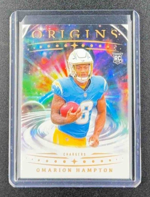 OMARION HAMPTON 2025 PANINI ORIGINS #134 ROOKIE RC CHARGERS