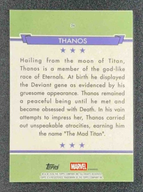 THANOS 2026 TOPPS BROOKLYN COLLECTION MARVEL CAPTAIN AMERICA #26
