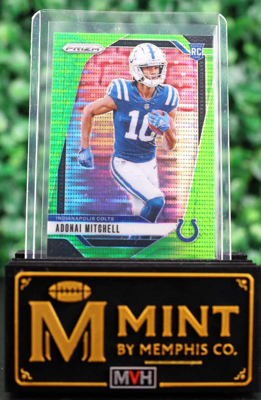 ADONAI MITCHELL 2024 PRIZM #303 NEON GREEN PULSAR PRIZM RC COLTS