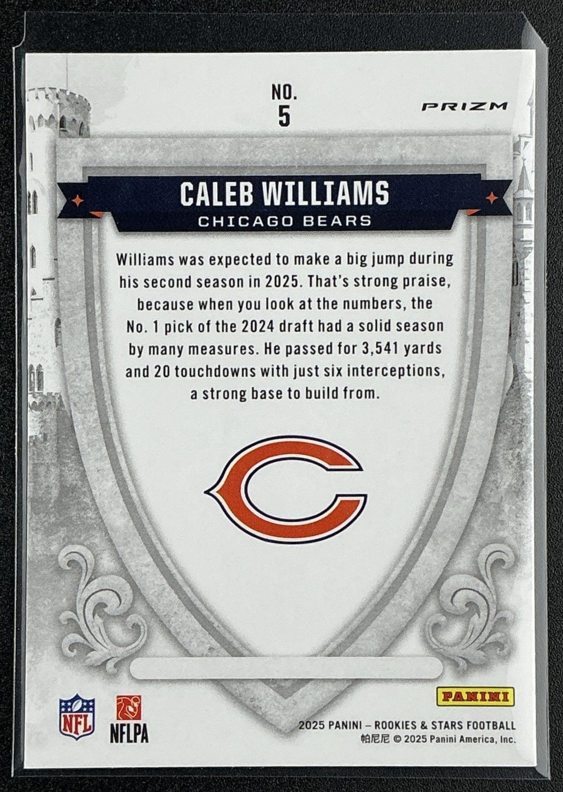 CALEB WILLIAMS 2025 PANINI ROOKIES & STARS #5 CRUSADE SILVER BEARS