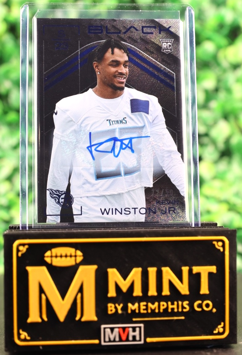KEVIN WINSTON JR. 2025 PANINI BLACK AUTO #173 SAPPHIRE /50  TITANS SSP