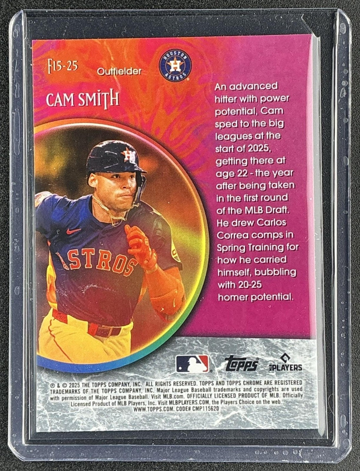 CAM SMITH 2025 TOPPS CHROME UPDATE #F15-25 FORTUNE 15 RC ASTROS