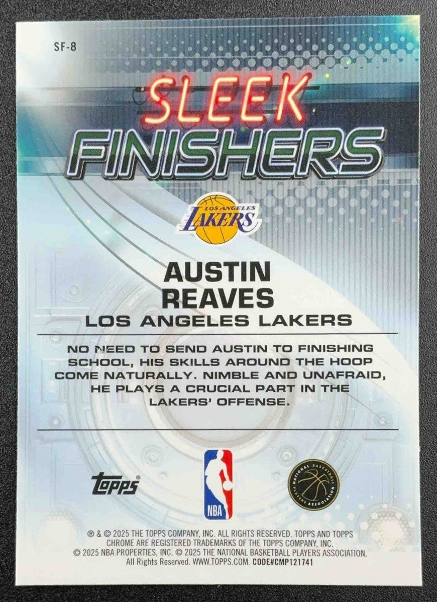AUSTIN REAVES 2025-26 TOPPS CHROME #SF-8 SLEEK FINISHERS LAKERS