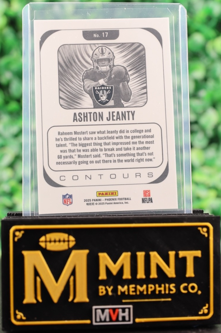 ASHTON JEANTY 2025 PANINI PHOENIX CONTOURS #17 SILVER RC RAIDERS