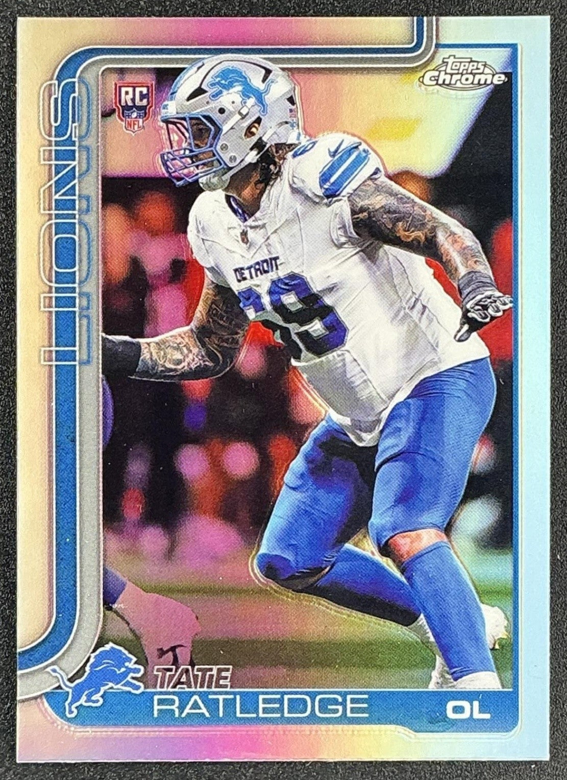 TATE RATLEDGE 2025 TOPPS CHROME #383 ROOKIE REFRACTOR RC LIONS