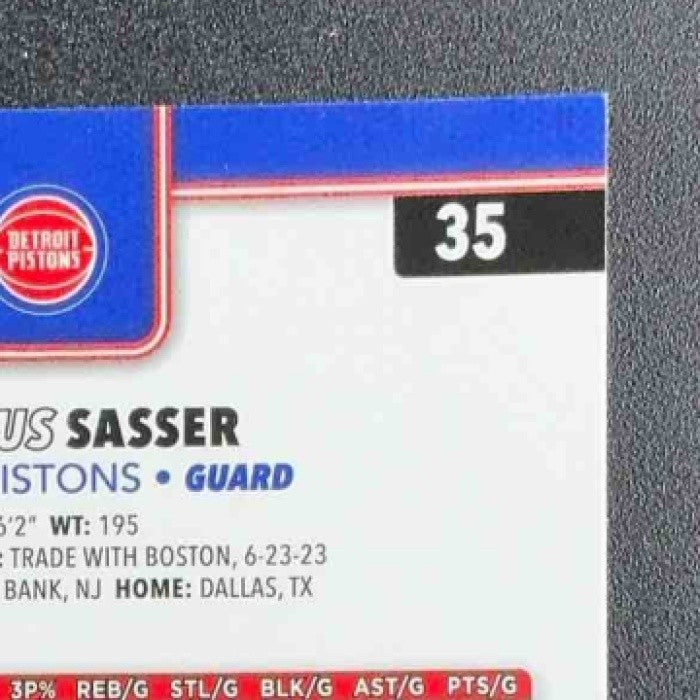 MARCUS SASSER 2025-26 TOPPS CHROME #35 RED, WHITE & BLUE REFRACTOR PISTONS