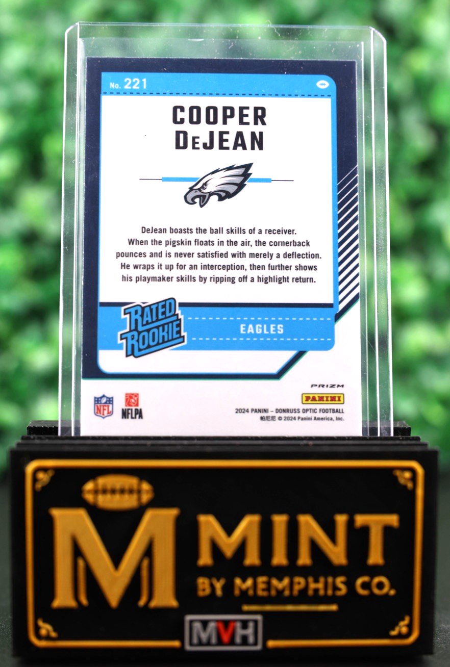 COOPER DEJEAN 2024 DONRUSS OPTIC  RATED ROOKIE #221 PURPLE SHOCK EAGLES