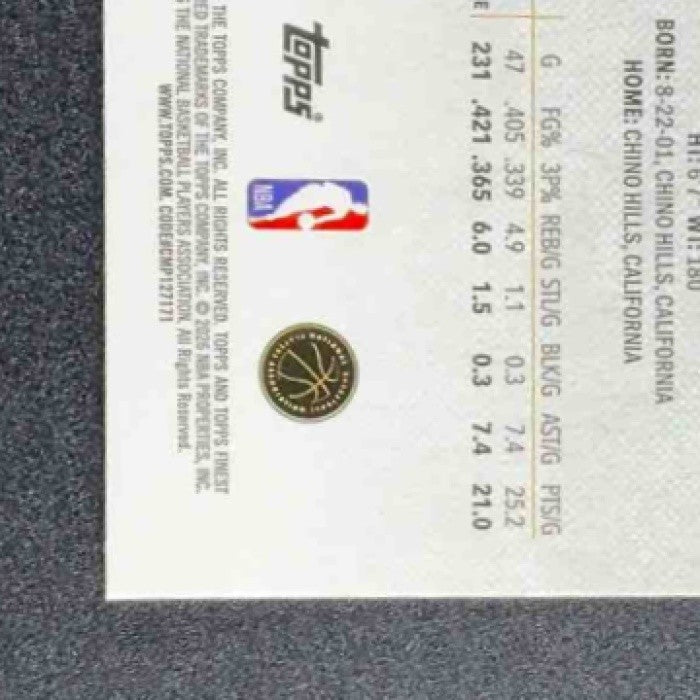 LAMELO BALL 2025-26 TOPPS FINEST #47 COMMON HORNETS