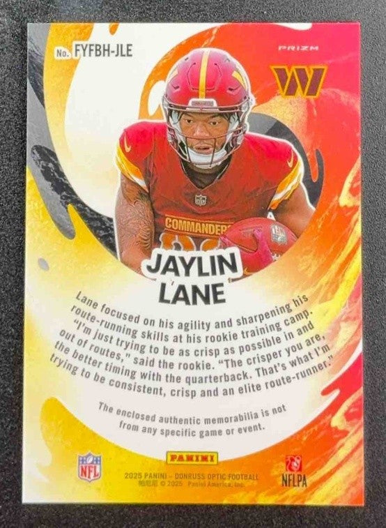 2025 Panini Donruss Optic Jaylin Lane First Year Fresh Blue Hyper Prizm RC