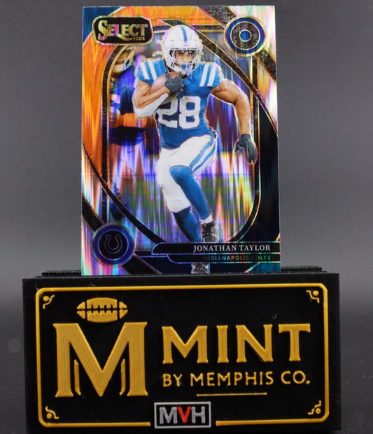 JONATHAN TAYLOR 2024 SELECT CLUB LEVEL #271 BLACK AND ORANGE SHOCK PRIZM COLTS