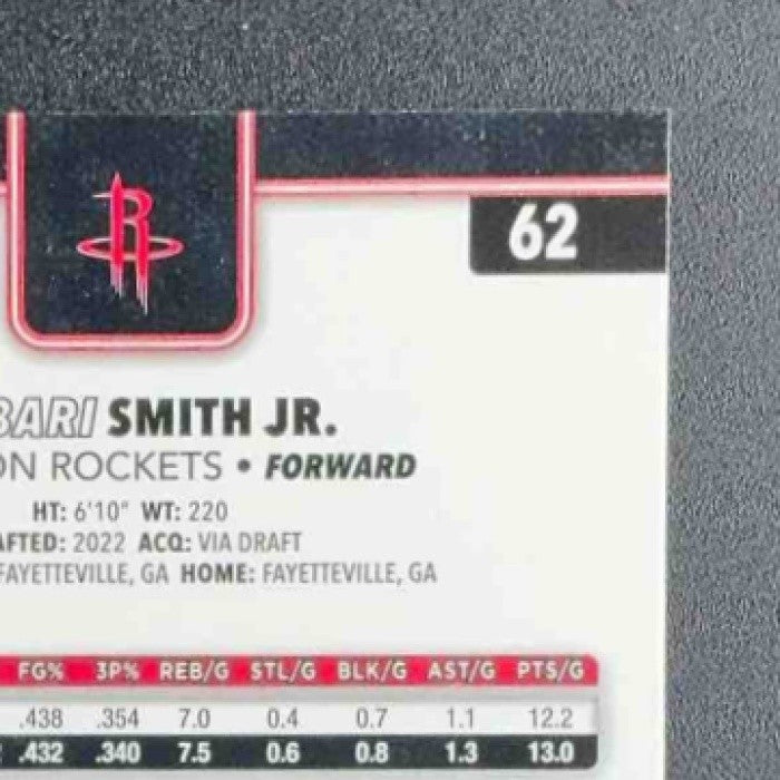 JABARI SMITH JR. 2025-26 TOPPS CHROME #62 RAYWAVE AQUA REFRACTOR 67/199 ROCKETS