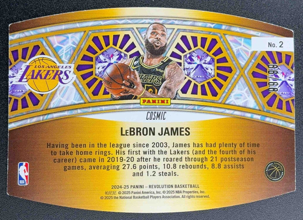 LEBRON JAMES 2024-25 PANINI REVOLUTION RING BEARERS COSMIC 99/99 BOOKEND LAKERS