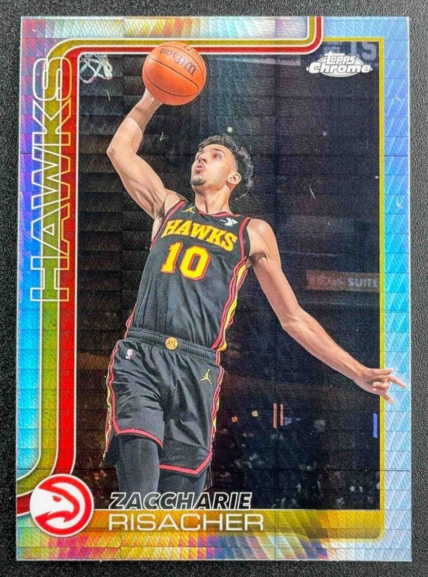 ZACCHARIE RISACHER 2025-26 TOPPS CHROME #2 PRISM REFRACTOR HAWKS