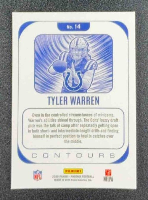 TYLER WARREN 2025 PANINI PHOENIX #14 CONTOURS RC COLTS