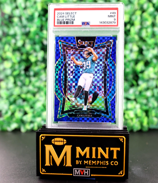 CAM LITTLE 2024 PANINI SELECT CONCOURSE #49 BLUE PRIZM /249 RC PSA 9 ROOKIE JAGS