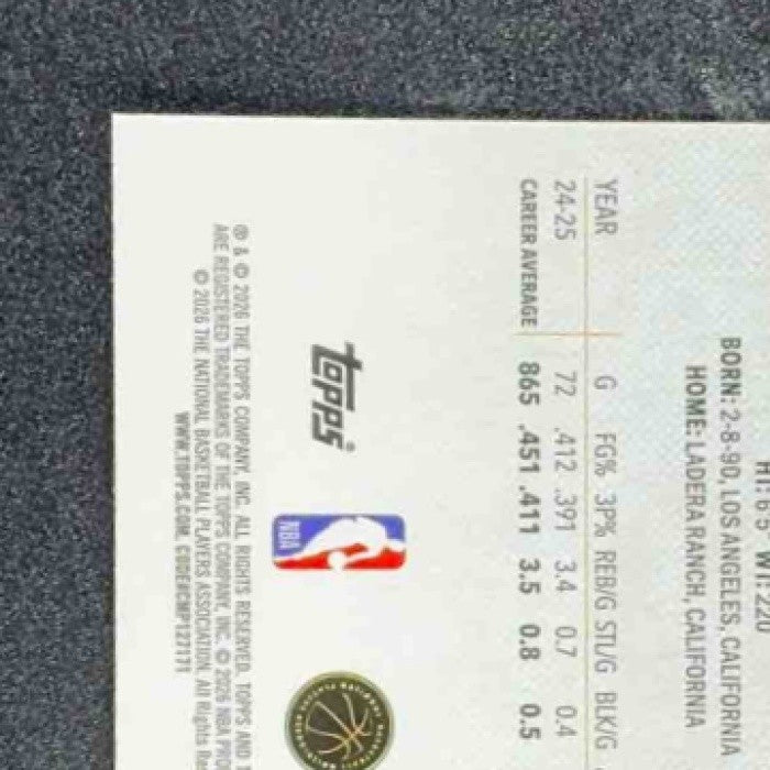 KLAY THOMPSON 2025-26 TOPPS FINEST #89 COMMON MAVERICKS