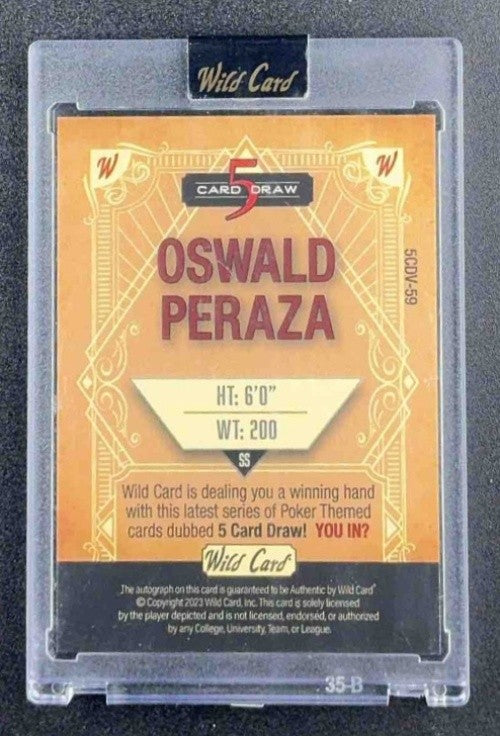 2023 wild card oswald peraza auto /3 5 card draw SSP