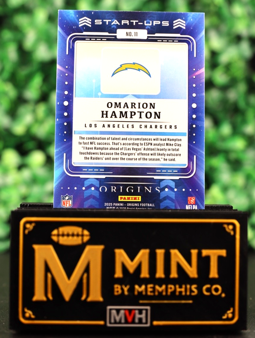 OMARION HAMPTON RC 2025 PANINI ORIGINS START-UPS #11 ROOKIE CHARGERS