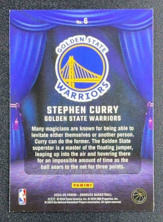 STEPHEN CURRY 2024-25 PANINI DONRUSS #6 MAGICIANS WARRIORS