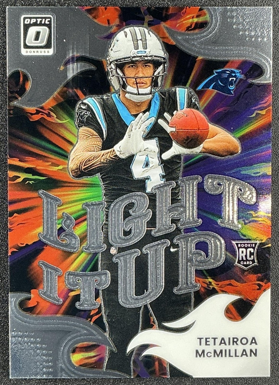 TETAIROA MCMILLAN 2025 PANINI DONRUSS OPTIC #9 LIGHT IT UP RC PANTHERS