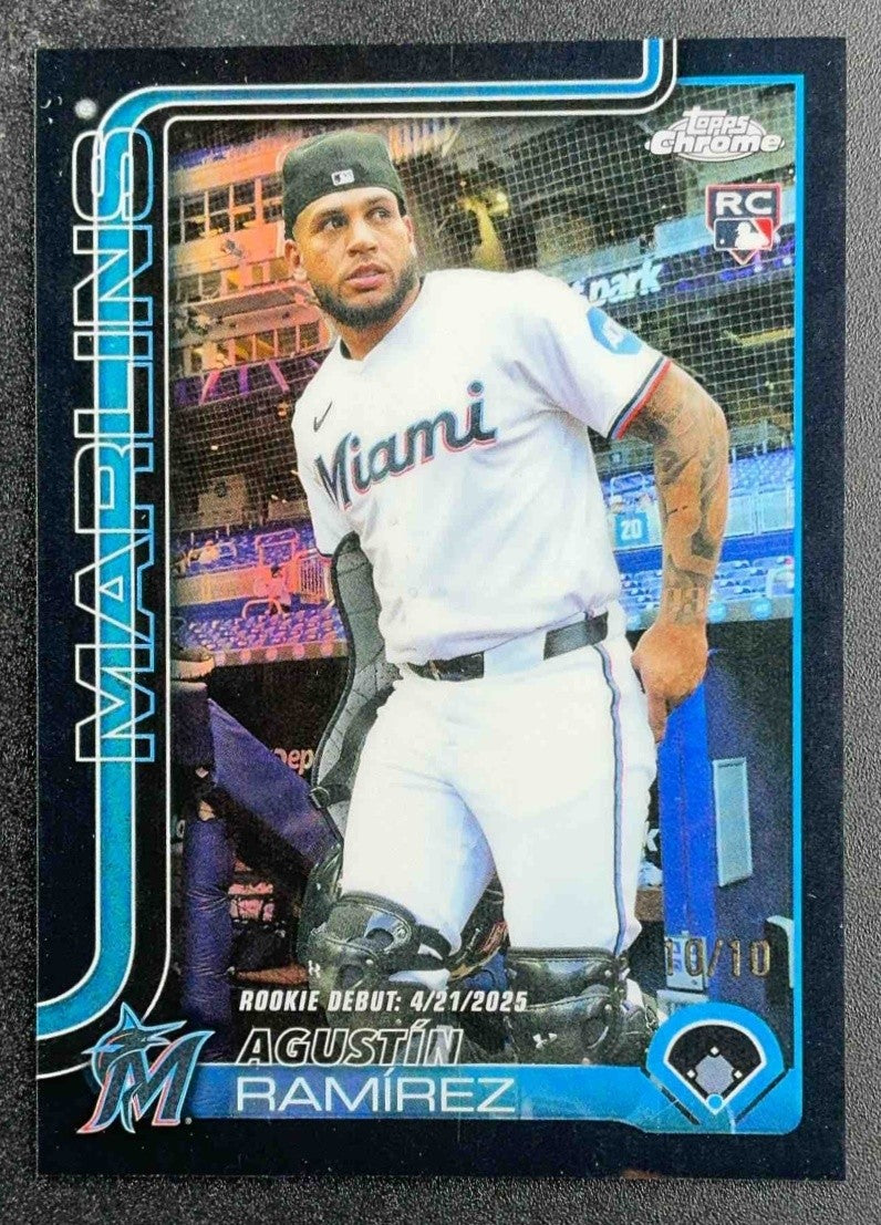 Agustin Ramirez 2025 Topps Chrome Update #USC38 Black Refractor /10