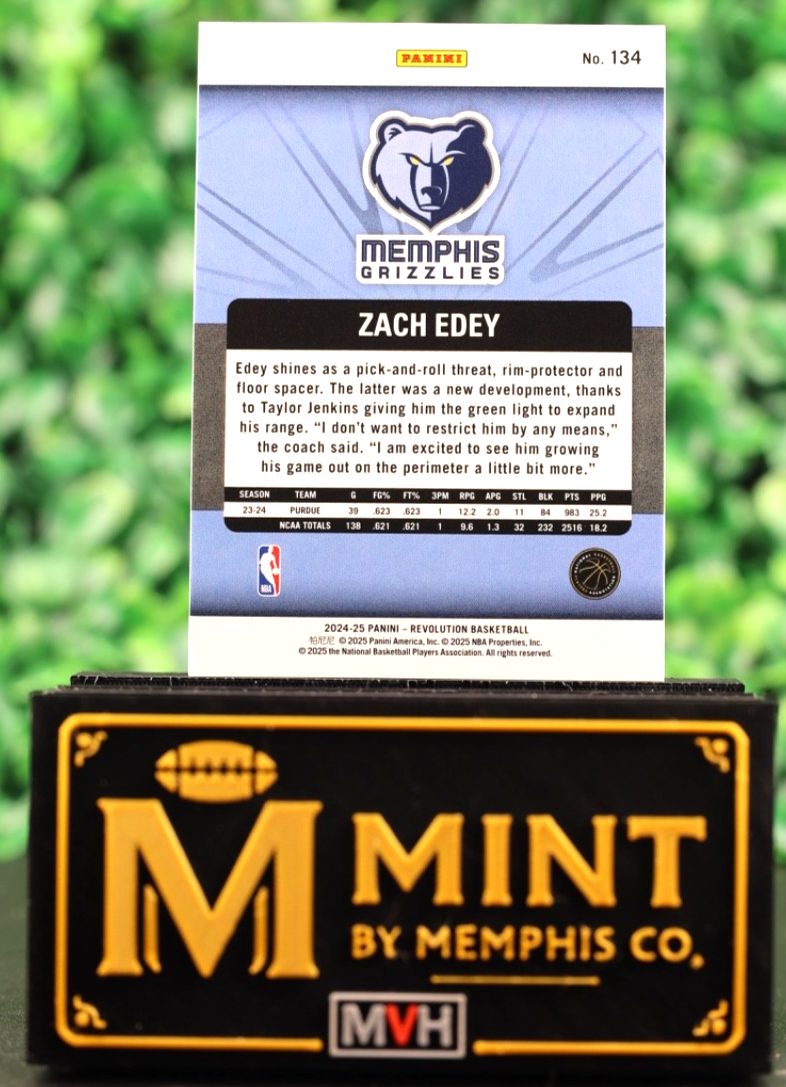 ZACH EDEY 2024-25 PANINI REVOLUTION RC ROOKIE #134 GRIZZLIES